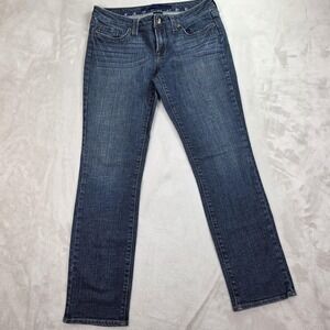 Refuge Jeans Womens 9 Short Blue Medium Wash Stretch Straight Low Rise P1305-29